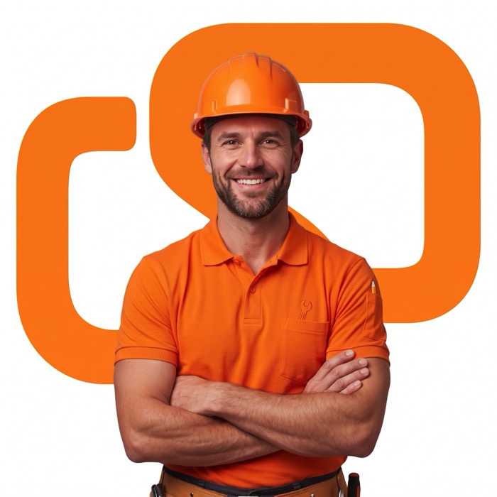 Profissional da construção civil usando o Supera Construtoras