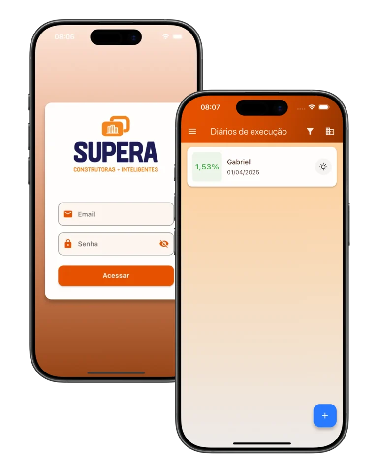 App Supera Chão de Obra: diários de execução registrados no canteiro